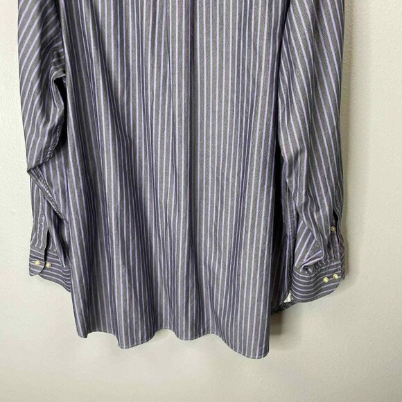 Peter Millar Shirt Mens‎ Size XXL Purple Stripe Long Sleeve Button Up Cotton - Picture 7 of 10